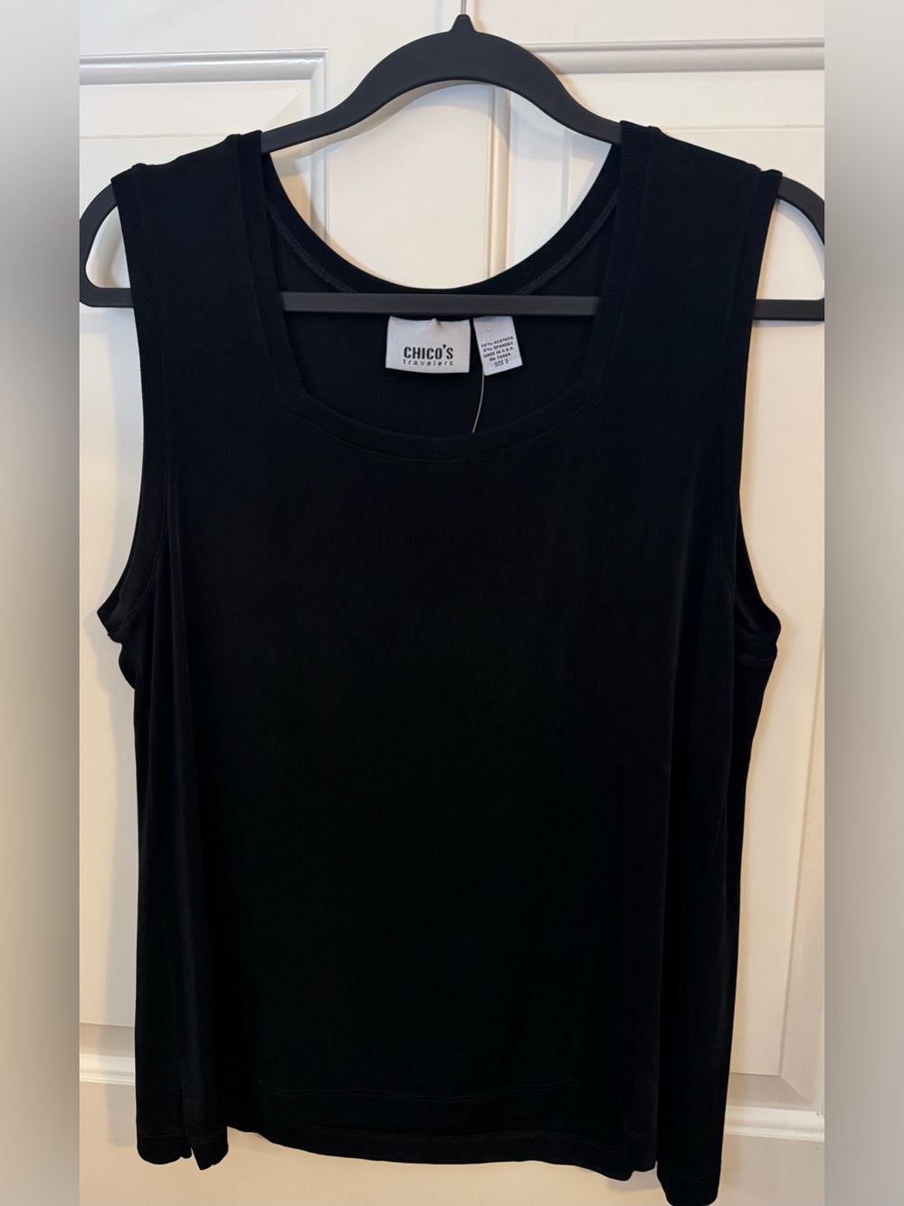 Chico’s Travelers Tank/Shell in Black Chico’s Size 3 **NWT**